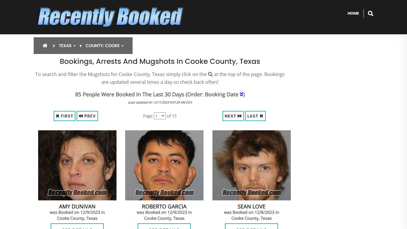 Recent bookings, Arrests, Mugshots in Cooke County, Texas - Recently Booked